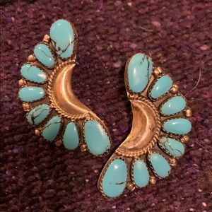 Turquoise half moon earrings